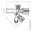 AQUALINE - Kombinovaný ventil 1/2"x3/4"x3/8", chrom 5309