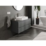 MEXEN/S - Orio koupelnová skříňka pod umyvadlo 100 cm s deskou, 2 zásuvky, grafit mat 91A10-10047-2-BFFC66
