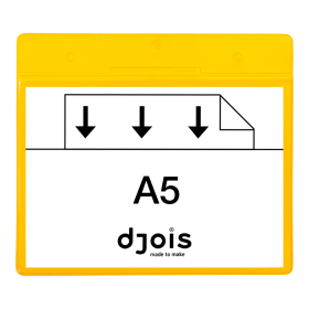 Djois závěsná identifikační kapsa s otvory, A5, žlutá, 10 ks