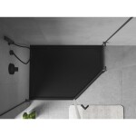 MEXEN - Flow pětiboká sprchová vanička slim levá 100 x 90, černá mat 46P709010L