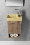 SAPHO - PICCOLINO betonové umývátko 30,8x17cm, baterie vpravo, žlutá mat PK30522