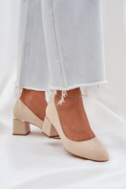 Lodičky na sloupku M380 béžové - Step in style 39