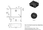 Nerezový dřez Reginox New York 50x40, R35146, Gun Metal Silver R35146