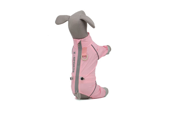 Packy pláštěnka pro psa se zipem a reflexními prvky Barva: Růžová, Délka zad (cm): 20, Obvod hrudníku: 28 - 32 cm