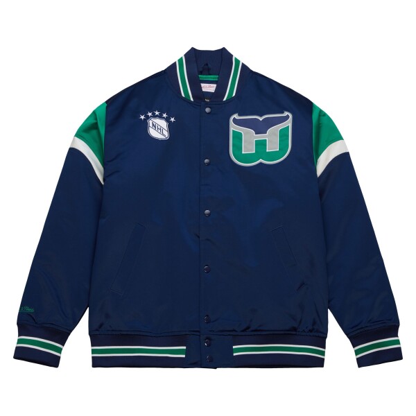 Mitchell Ness Pánská Bunda Hartford Whalers NHL Heavyweight Satin Jacket Velikost: