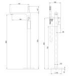 INVENA - Baterie vanová volně stojící PAROS TREND černá BW-09-W04-A