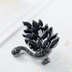 Exkluzivní brož Swarovski Elements Sabrina - černá labuť, Černá