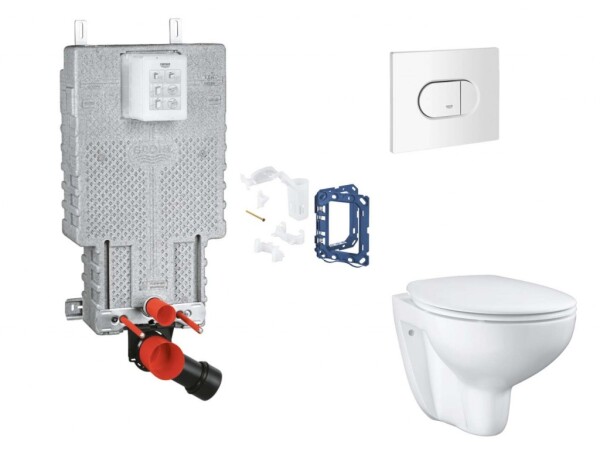GROHE - Uniset Set předstěnové instalace, klozetu, sedátka SoftClose, tlačítka Arena Cosmopolitan a sady pro vhazování tablet, alpská bílá SANI15BB3119