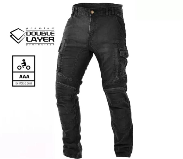 Pánské kalhoty na moto Trilobite Acid Scrambler doublelayer Aaa black - 42 / černá