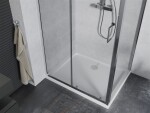 MEXEN/S - Apia sprchový kout posuvný 90x80, sklo transparent, chrom + vanička 840-090-080-01-00-4010