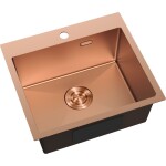 MEXEN - Solix ocelový dřez 1-bowl 500 x 450 mm, měď 6402501000-65
