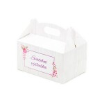 Dortisimo Svatební krabička na výslužku vzor dřevo s květinami a nápisem (13 x 9 x 7 cm)