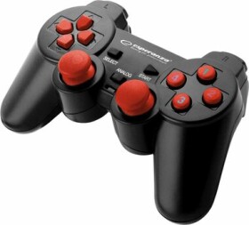 Esperanza EGG102R Warrior gamepad černo-červený / vibrační systém / 12 tlačítek / pro PC a PS3 (GAMESPKON0003)