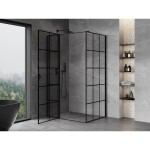 MEXEN/S - Mist T sprchový kout dveře křídlové levá 115 x 85, černá dekor, černá 8A4T-115-085-70-77-L