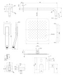 OMNIRES - BARETTI shower system for concealed installation, chrome SYSBA10XCR