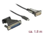 DeLock adaptér USB Type-C 1 x Sériový DB9 RS-232 + Adaptér DB25 (62904-DE)