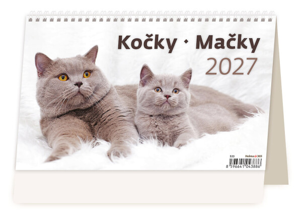 Stolní kalendář 2027 Helma Kočky