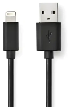 Nedis černá / Datový kabel / USB-A (M) - Lightning (M) / USB 2.0 / 480 Mbps / 1 m (CCGB39300BK10)
