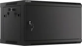 Lanberg WF01-6406-00B černá / Nástěnný rozvaděč 19" / 6U / 600×450 mm / kovové dveře / flat pack (WF01-6406-00B)