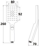 HOPA - RETTANGOLO, hranatá sprchová růžice - hranatá BAAHG99K