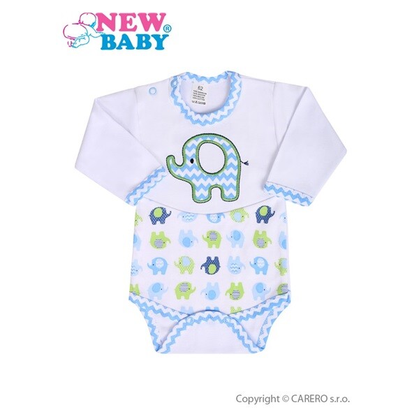 Kojenecké body s dlouhým rukávem New Baby Sloník bílo-modré velikost: 68
