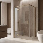REA - Sprchový kout Bruno 100x80 Brush Gold REA-K3601