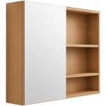 CERANO - Koupelnová zrcadlová skříňka Orea - dub medový - 80x65x15 CER-661933
