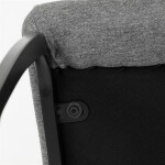 Židle jídelní, stříbrná látka, černé kovové nohy