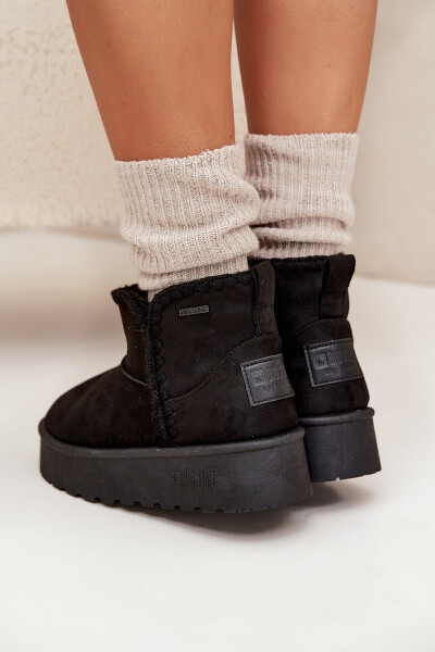 Dámské sněhule na platformě s prošíváním Big Star – černé Velikost: 40