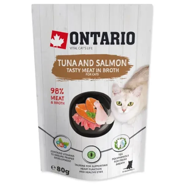Ontario Kapsička tuňák a losos ve vývaru 80g (213-3073)