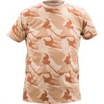 Triko CRAMBE s krátkým rukávem béžové camouflage, 100% bavlna, 180g/m2 L- béžové camouflage