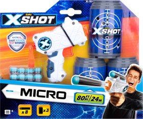 X-SHOT - Micro pistole, 3 plechovky, 8 nábojů - Egmont