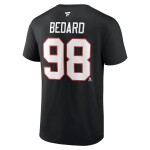 Fanatics Pánské tričko Connor Bedard #98 Chicago Blackhawks Draft 2023 Stack Logo Name Number Black Velikost: