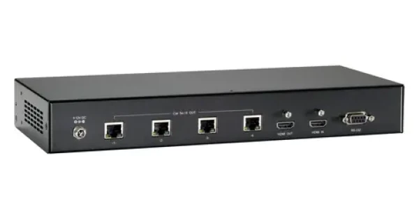 LevelOne HDMI Cat5 AV vysílač černá / AV vysílač / 4x RJ45 / 4K / 100 m / PoE / HDCP (HVE-9214PT)