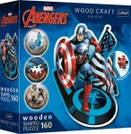Trefl Wood Craft Origin - Puzzle - Neohrožený Kapitán Amerika