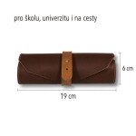 Kožené pouzdro na pera ONLINE Pen Roll hnědé 19 cm