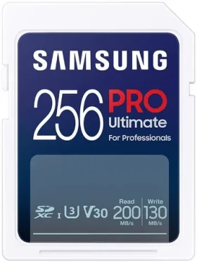 SAMSUNG PRO Ultimate SDXC 256GB / UHS-1 / Class 10 / U3 / Čtení: 200MBps / Zápis: 130MBps (MB-SY256S/WW)