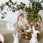 House Doctor Skleněná váza Dot Multi + aranžovací kroužek Hanataba, multi barva, sklo