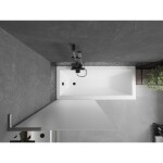 MEXEN/S - Next L vanová zástěna FIX 80 x 150, vzor, gun gray kartáčovaný 895-080-000-03-30-66