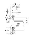 GROHE - Costa L Vanová víceúčelová baterie s příslušenstvím, chrom 2679010A