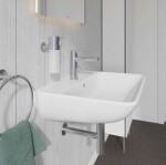 DURAVIT - ME by Starck Umyvadlo 60x46 cm, s 1 otvorem pro baterii, s WonderGliss, alpská bílá 23356000001
