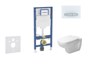 GEBERIT - Duofix Set předstěnové instalace, klozetu D-Code a sedátka softclose, tlačítko Sigma50, alpská bílá SANI11CP3107