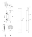 Kielle - Oudee Sprchový set s termostatickou baterií, tyčí, hadicí a sprchovou hlavicí EcoSpare, chrom 20602SNT70