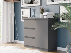 DumDekorace Komoda R-80-S3 se zásuvkami 80 cm - různé barevné varianty antracit