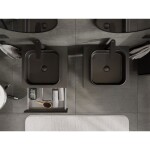 MEXEN/S - Rivel koupelnová skříňka pod umyvadlo 50 cm s deskou, 1 šuplík, reliéf , černá mat 91A20-05023-1-BFC71