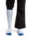 Pánské merino ponožky ICEBREAKER Mens Merino Ski+ Medium OTC Mountain Contour, Zinc Blue/Lazurite/Snow velikost: 42-44 (M)