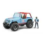 Bruder 2541 Jeep WRANGLER Cross Country modrý s figurkou jezdce