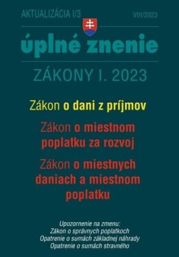 Aktualizácia I/3 2023 daňové účtovné zákony