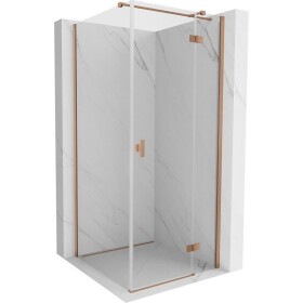 MEXEN/S - Mist H T sprchový kout dveře křídlové pravá 85 x 85, transparent, měď kartáčovaná 8A5T-085-085-65-00-P
