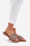 Dámské pantofle na plochém podpatku 40381 Taupe - Zazoo taupe 39